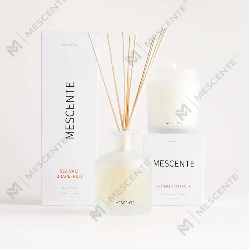 M&Scent luxe private label paarse kleur aroma-rietverspreider cadeauset met doos
