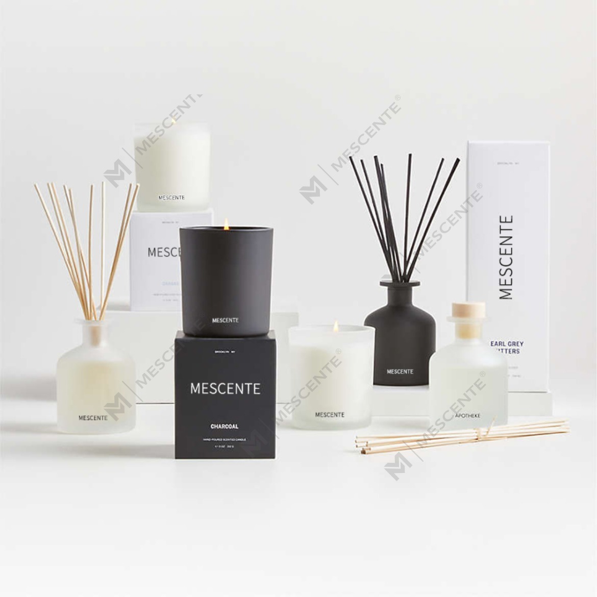 M&Scent luxe private label paarse kleur aroma-rietverspreider cadeauset met doos