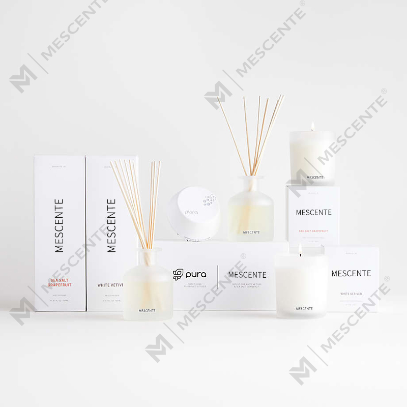 M&Scent luxe private label paarse kleur aroma-rietverspreider cadeauset met doos