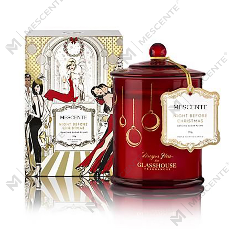 M&Scent groothandel luxe op maat gemaakte private label kerstkoepelvormige sojakaarsen met deksel