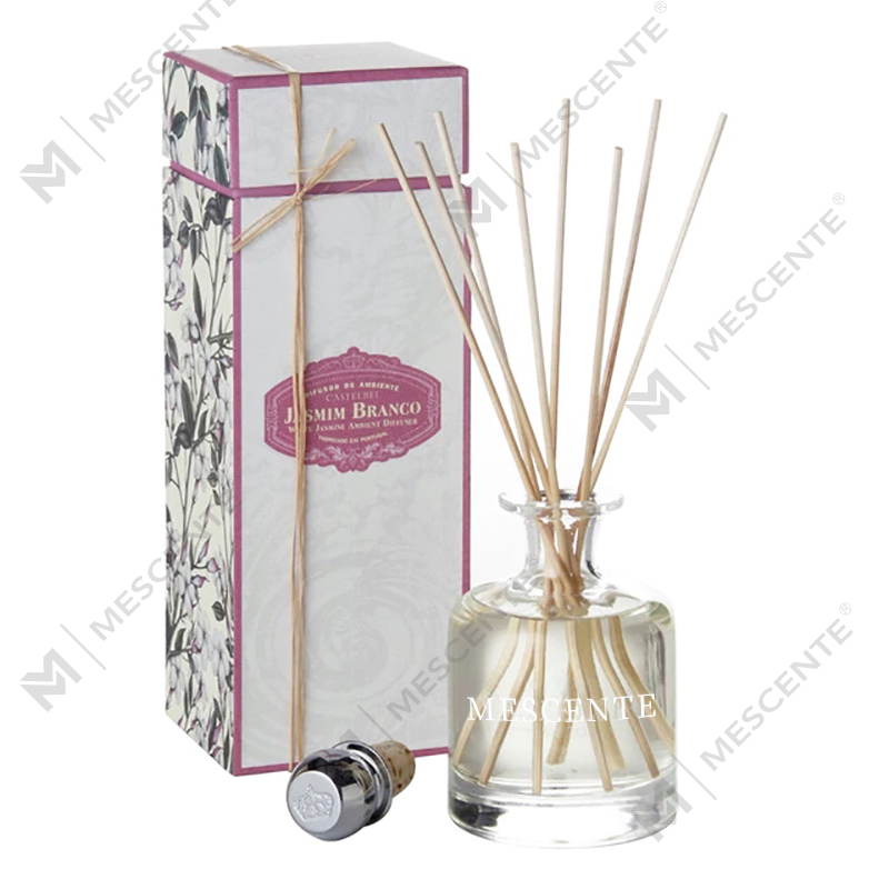 Luxe Lente 400ml Eco Vriendelijke Roze Flessen Cement Grijs Leer Magnolia Geur Bloemstokken Riet Diffuser